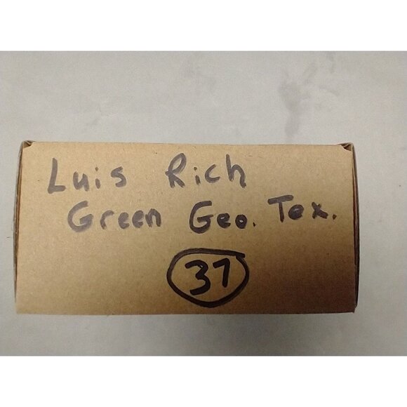 LOUIS ROTH Hand Sewn Tie USA Made Green Gray Geometric Silk Italian Retro - Picture 8 of 8